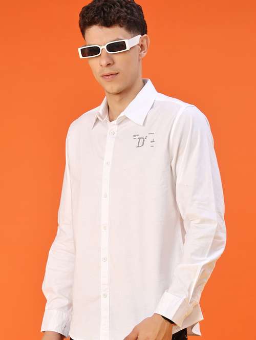 men printed collared long sleeve shirt - 21948706 -  Standard Image - 0