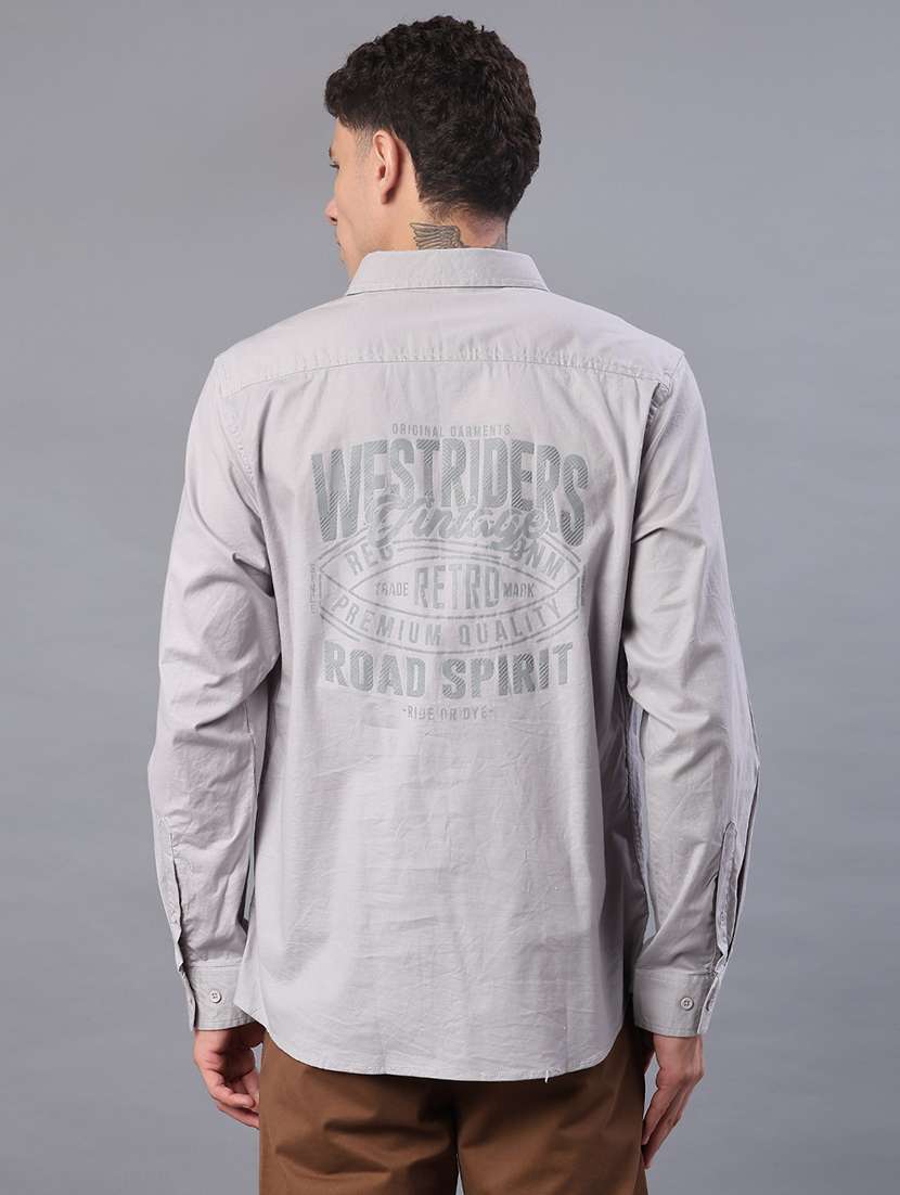 Men Solid Collared Long Sleeve Shirt - 21948707 -  Standard Image - 3