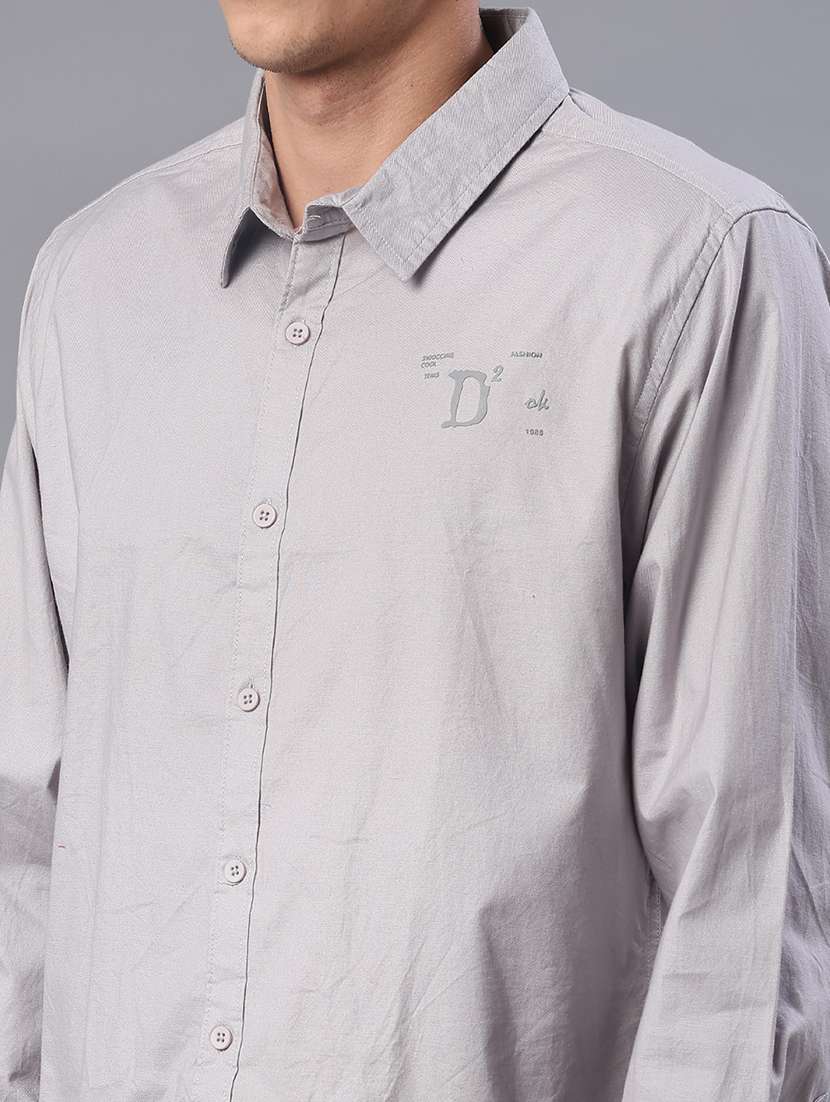 Men Solid Collared Long Sleeve Shirt - 21948707 -  Standard Image - 5