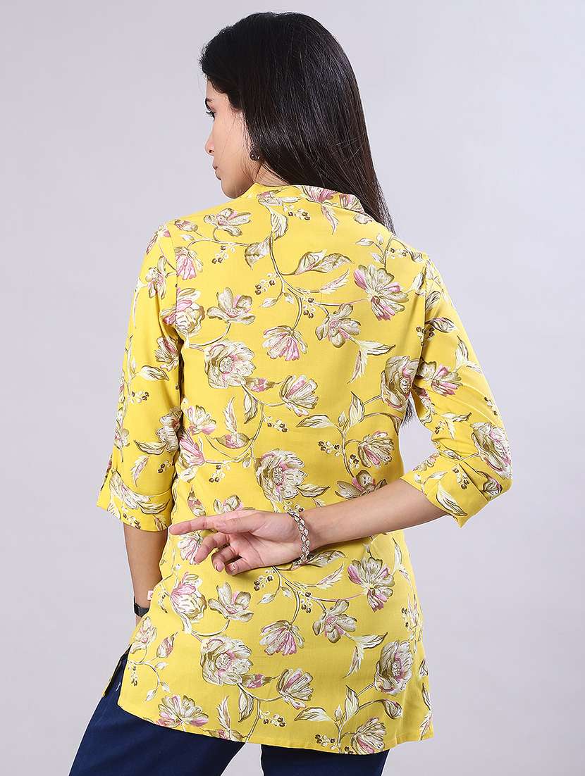 women printed three quarter sleeve kurti - 21948745 -  Standard Image - 3