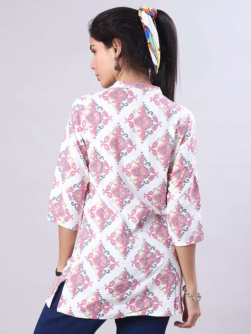 women printed three quarter sleeve kurti - 21948746 -  Standard Image - 3
