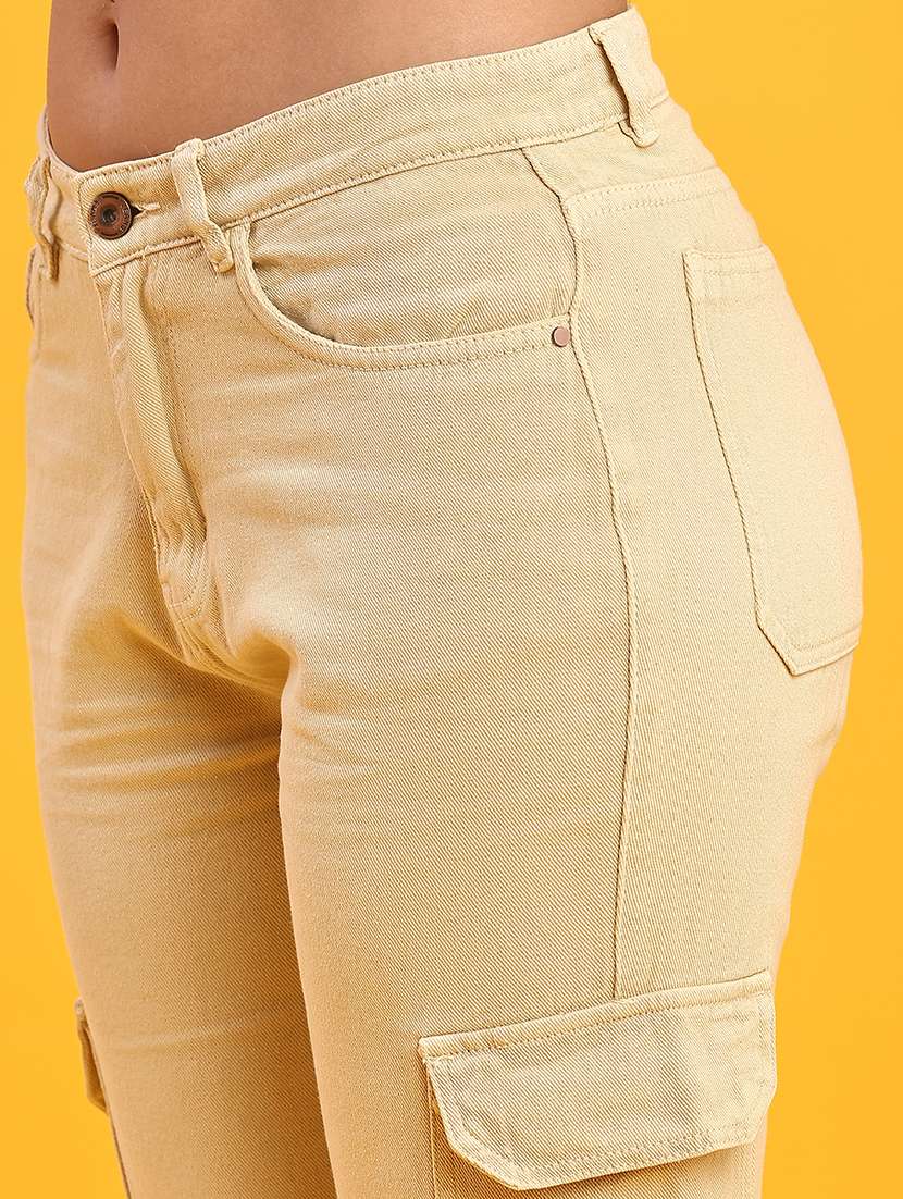 women solid mid rise cargo - 21948781 -  Standard Image - 5