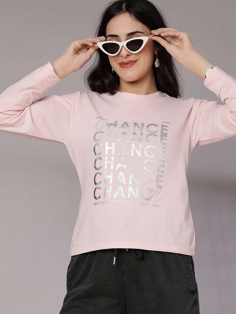 women typographic long sleeve t-shirt