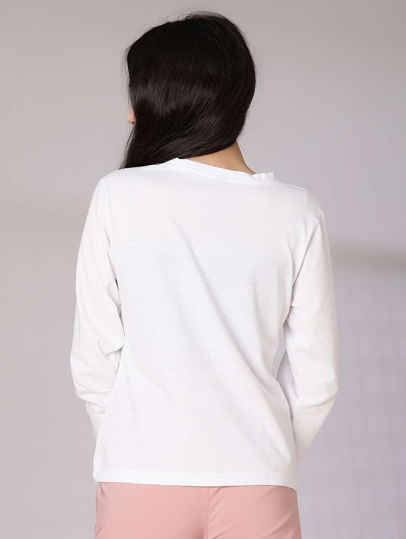women front print long sleeve t-shirt - 21948789 - Standard Image - 3