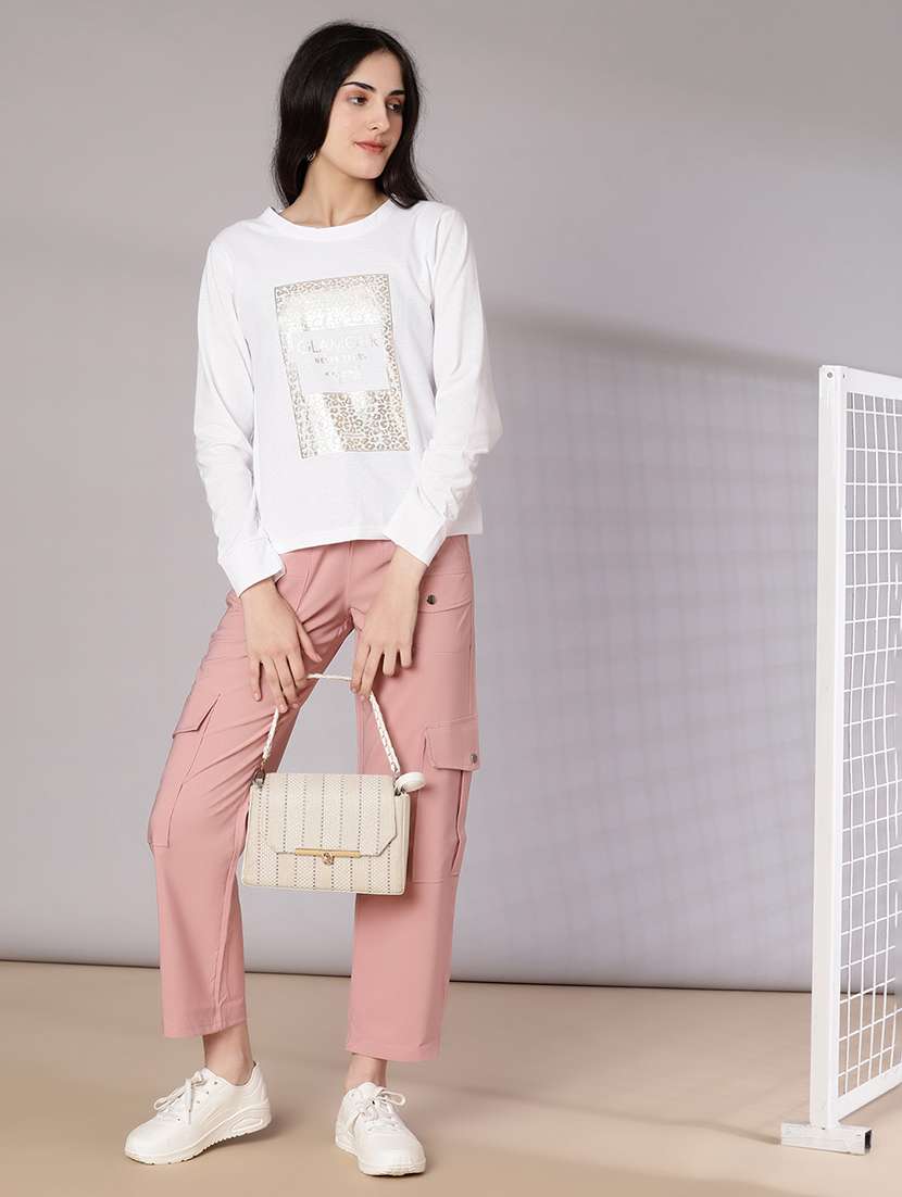 women front print long sleeve t-shirt - 21948789 - Standard Image - 5