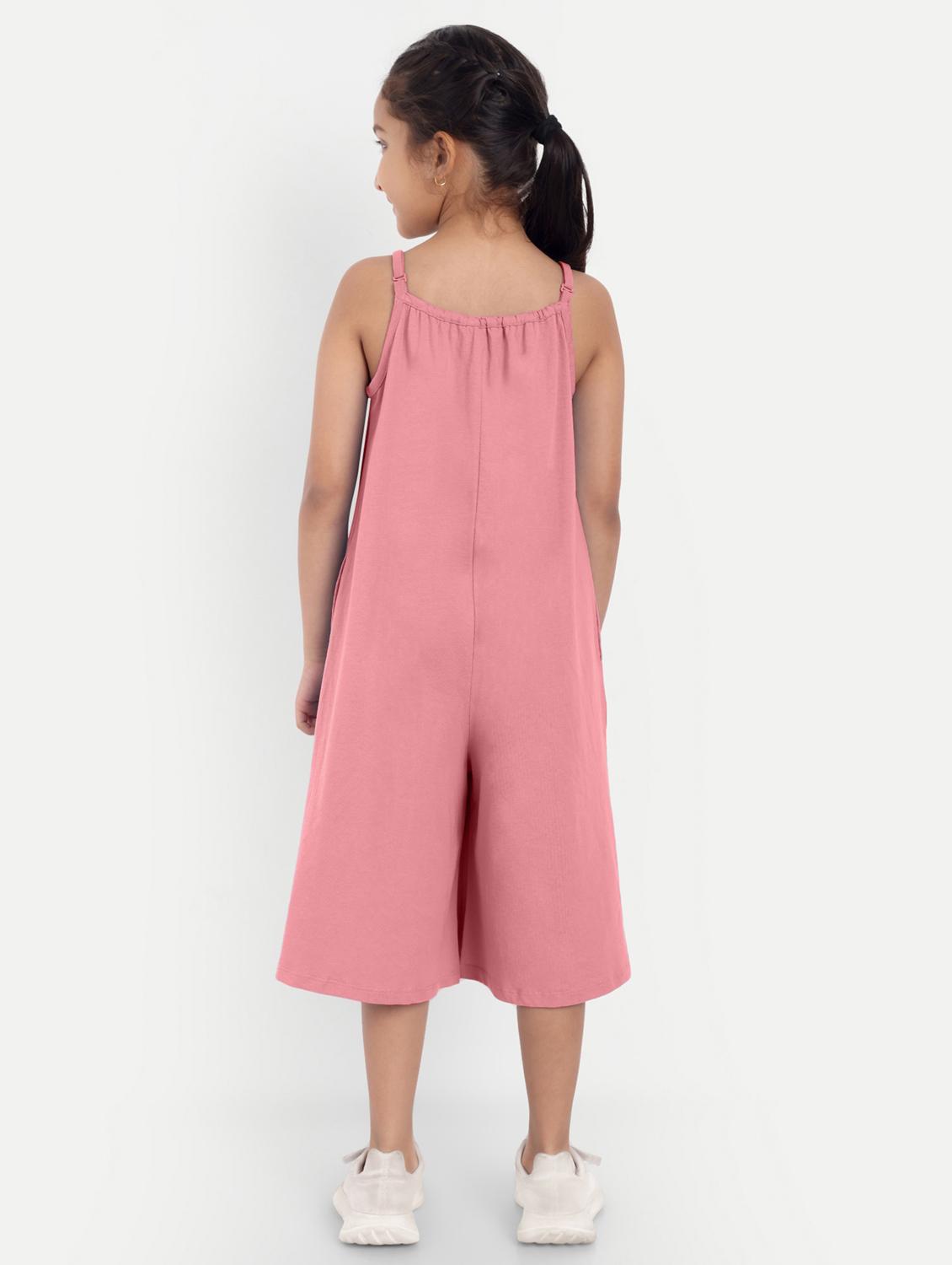 girls pink solid sleeveless jump suit - 21949156 - Standard Image - 3