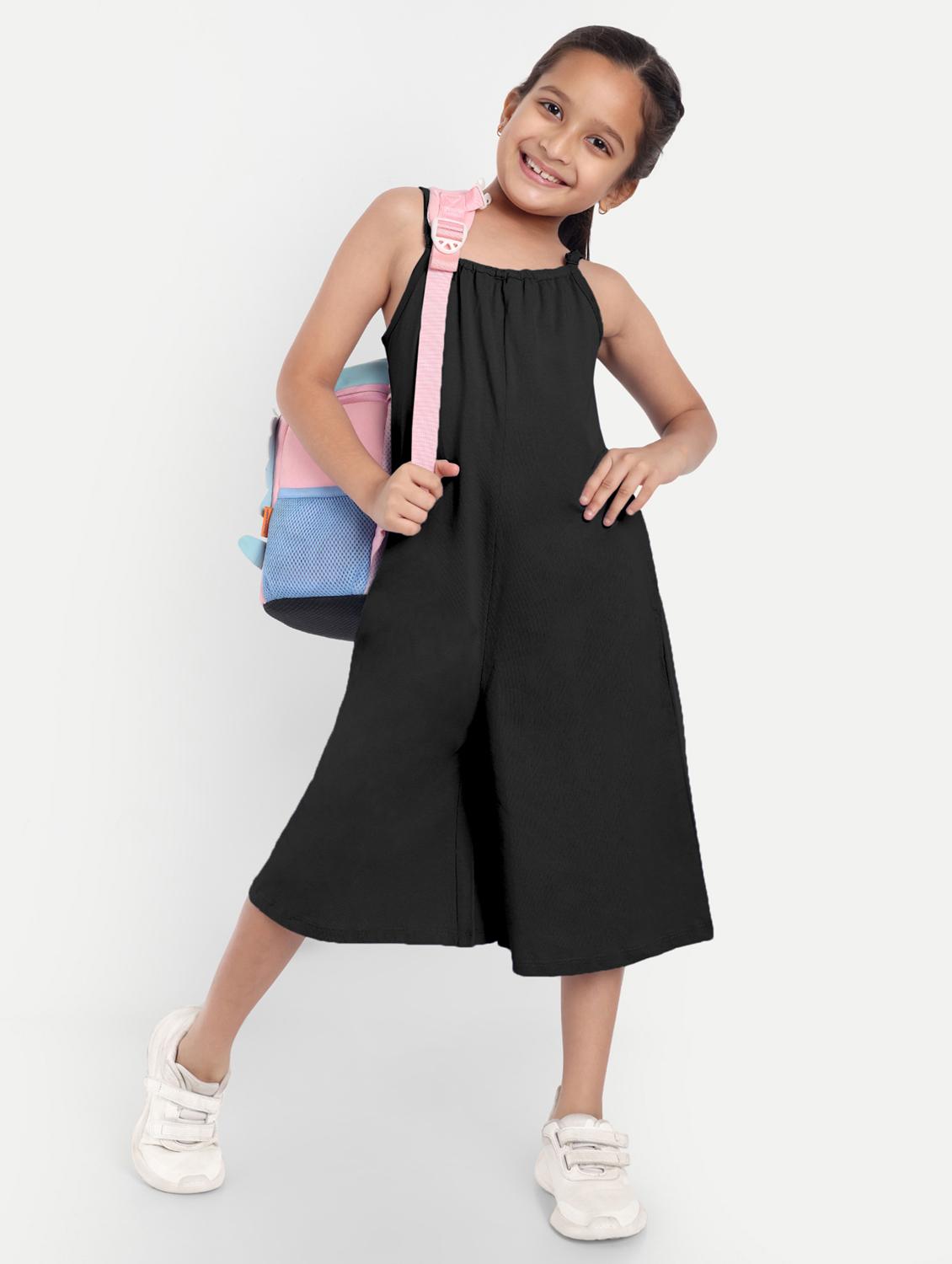 girls black solid sleeveless jump suit - 21949157 - Zoom Image - 0