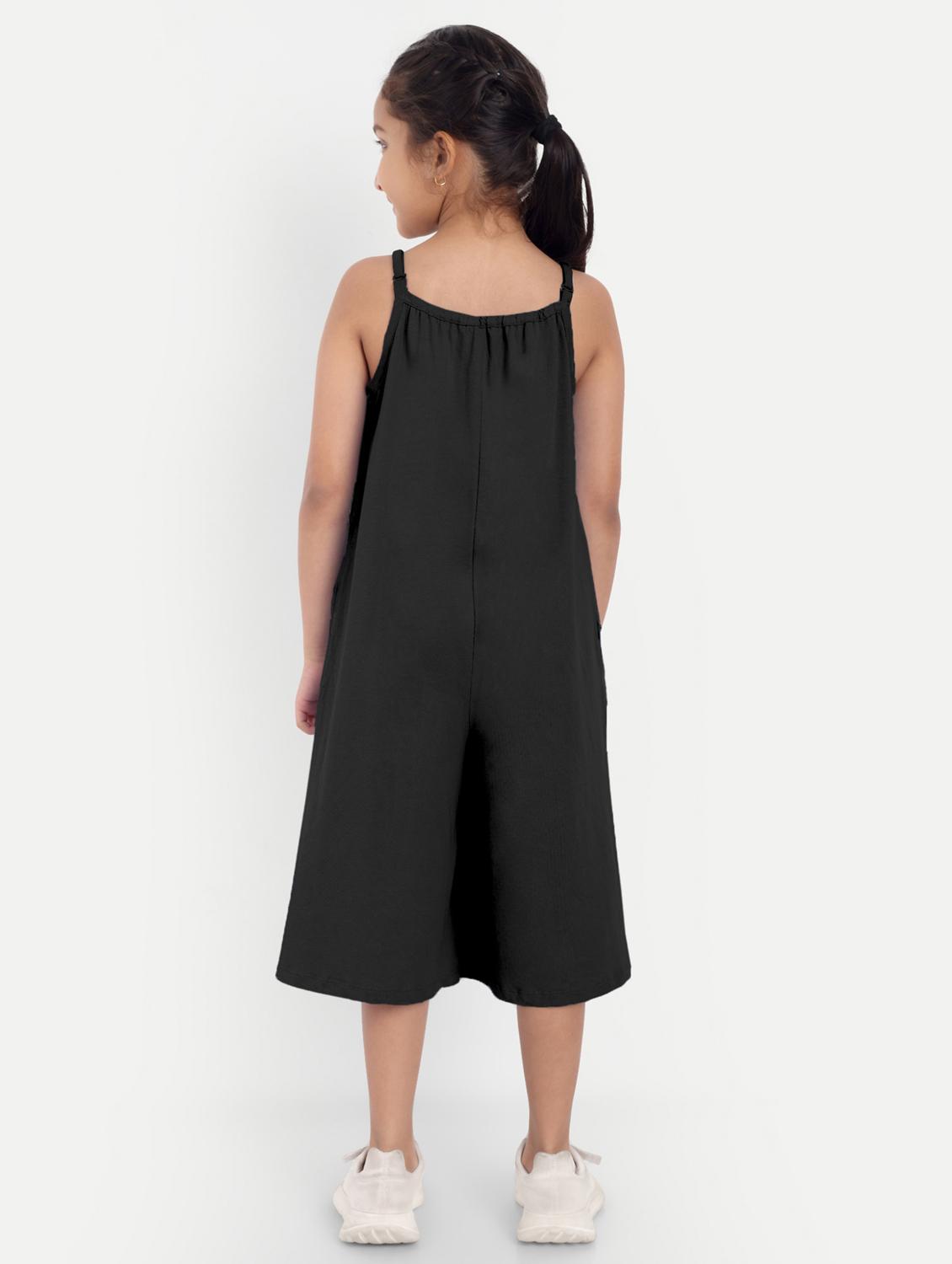 girls black solid sleeveless jump suit - 21949157 - Standard Image - 3
