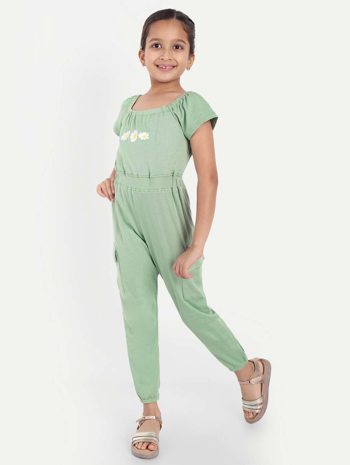 girls neo mint floral embroidered full length jumpsuit  - 21949159 -  Standard Image - 5