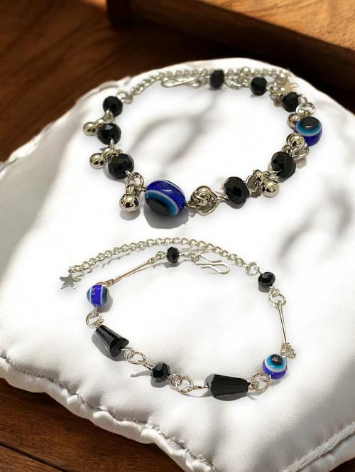 women pack of 2 beaded evil eye bracelet - 21949191 - Standard Image - 0