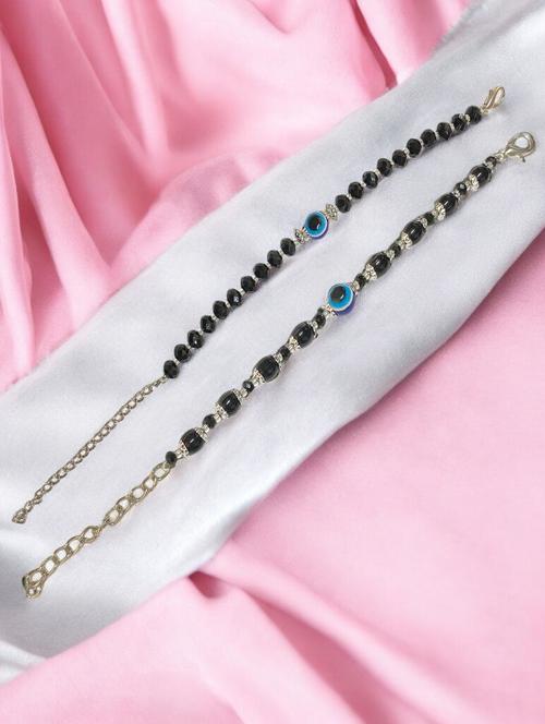 black plastic bangle s women pack of 2 beaded evil eye bracelet - 21949198 -  Standard Image - 0