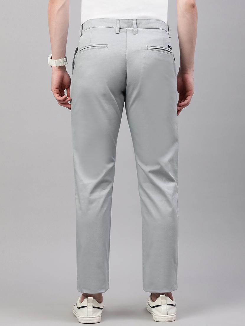 men solid mid rise flat front casual chinos - 21949207 - Standard Image - 3