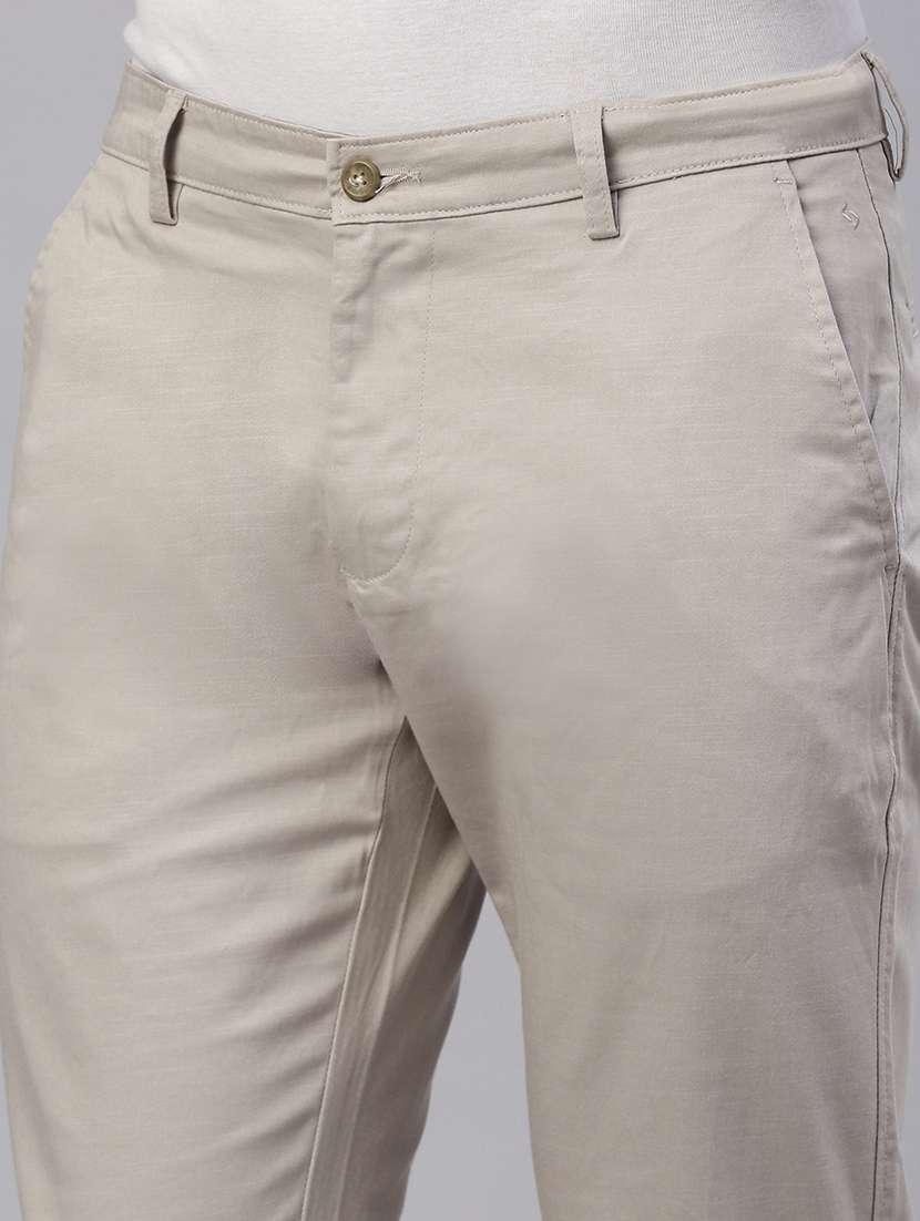 men solid mid rise flat front casual chinos  - 21949208 -  Standard Image - 5