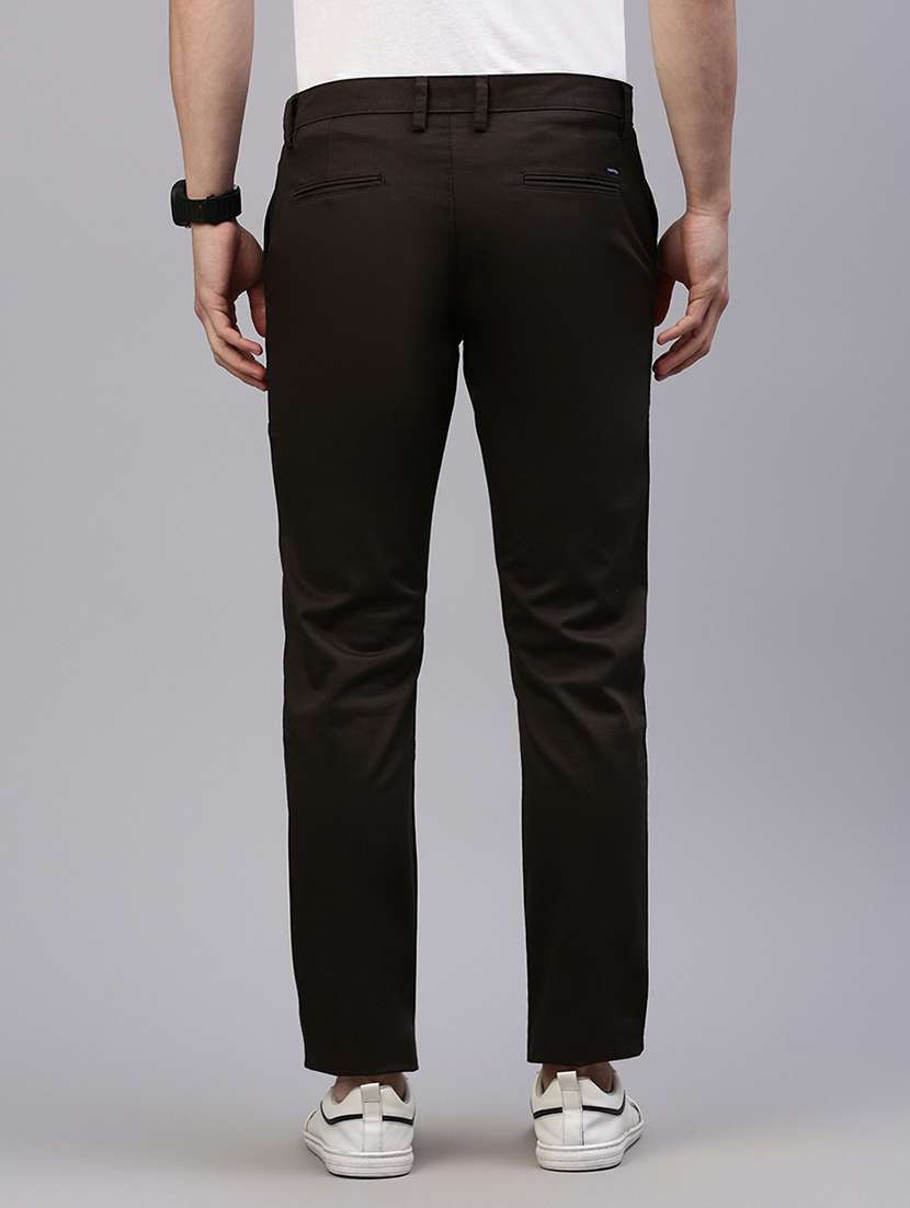 men solid mid rise flat front casual chinos  - 21949209 -  Standard Image - 3