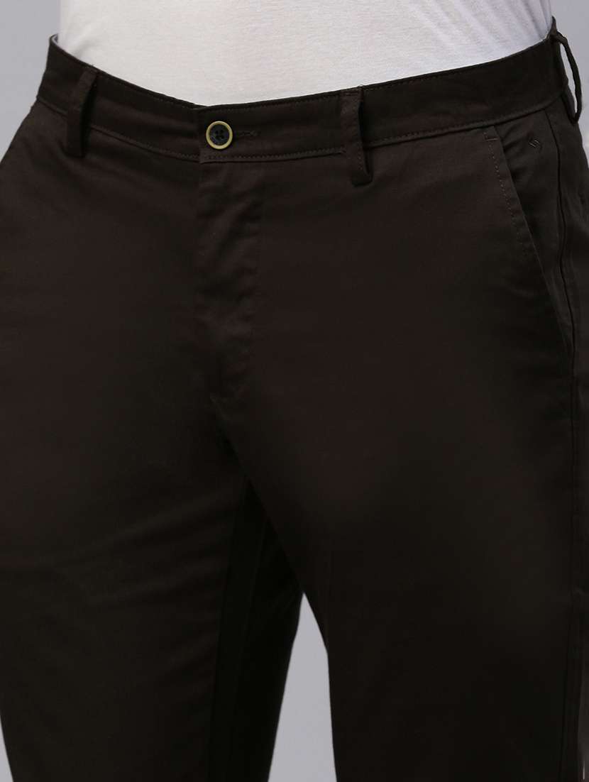 men solid mid rise flat front casual chinos  - 21949209 -  Standard Image - 5