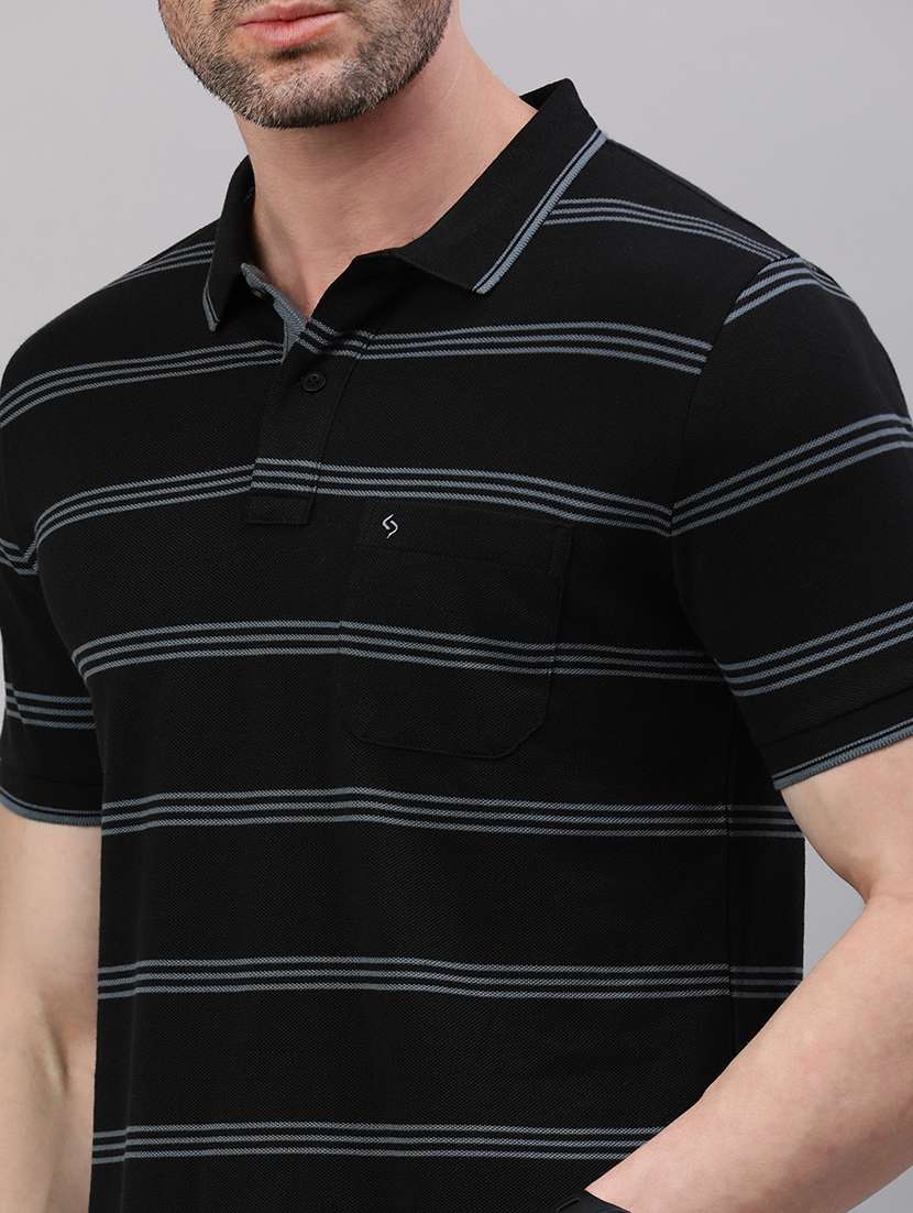 men striped short sleeve regular fit polo t-shirt - 21949216 -  Standard Image - 3