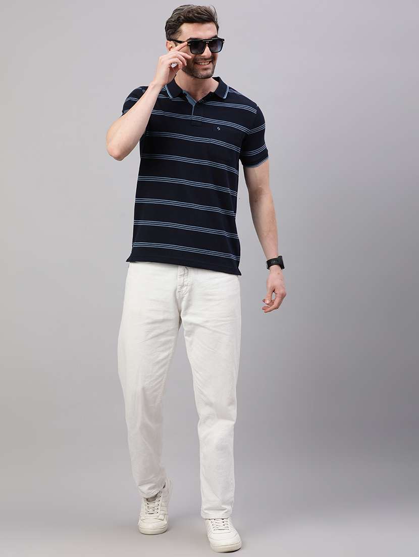 men striped short sleeve regular fit polo t-shirt - 21949217 -  Standard Image - 3
