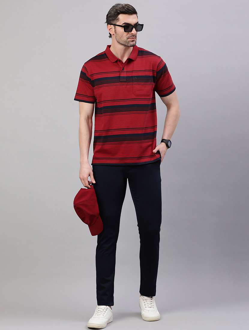 men striped short sleeve regular fit polo t-shirt - 21949224 -  Standard Image - 3