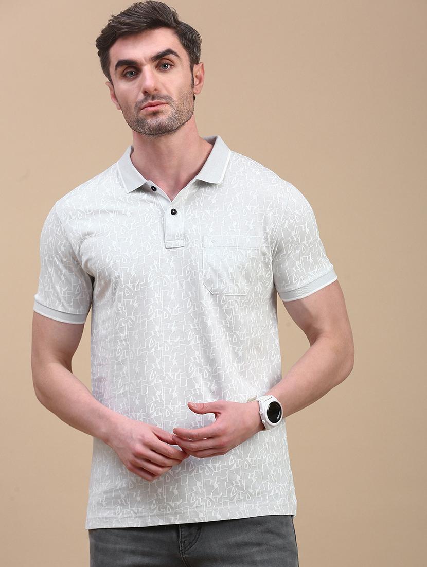 men printed short sleeve slim fit polo t-shirt - 21949230 -  Zoom Image - 0