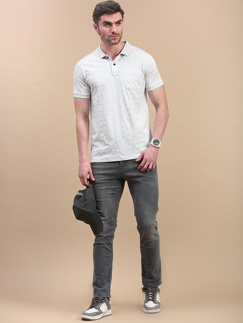 men printed short sleeve slim fit polo t-shirt - 21949230 - Standard Image - 3