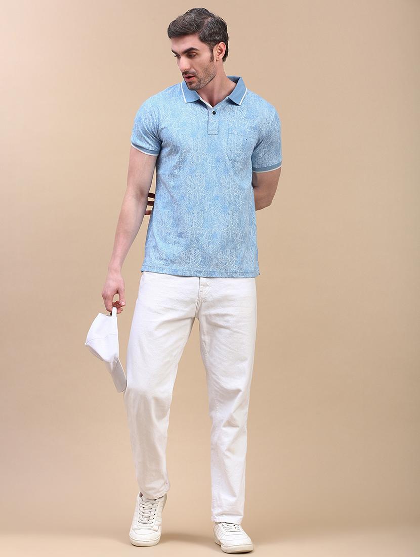 men printed short sleeve slim fit polo t-shirt - 21949231 - Standard Image - 3
