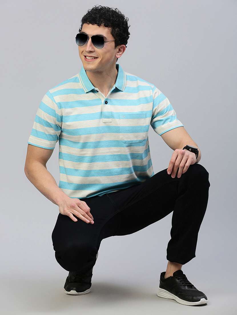 men striped short sleeve regular fit polo t-shirt - 21949241 -  Standard Image - 3
