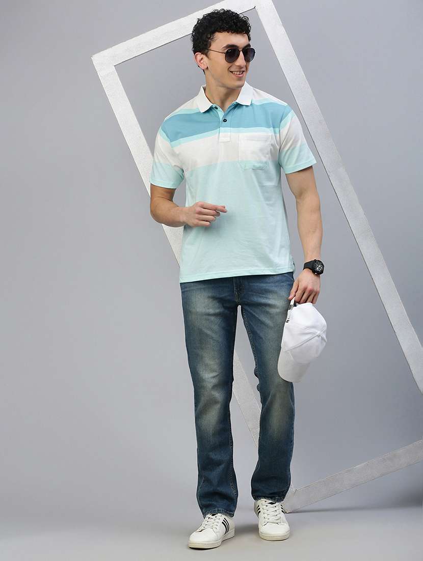 men color block short sleeve regular fit polo t-shirt - 21949243 -  Standard Image - 3