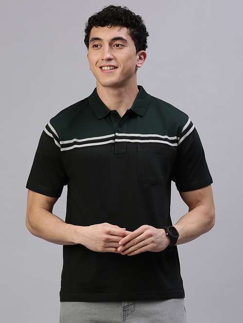 men color block short sleeve regular fit polo t-shirt - 21949244 - Standard Image - 0