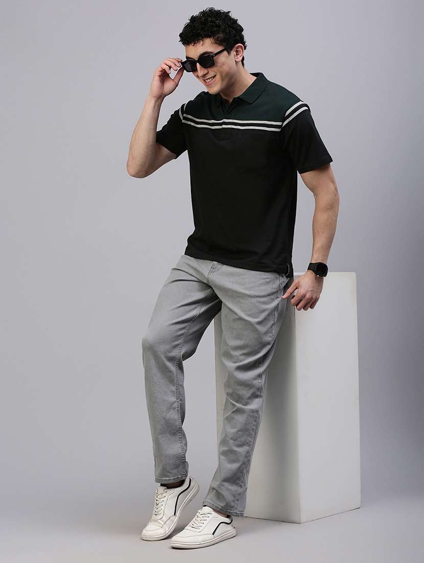 men color block short sleeve regular fit polo t-shirt - 21949244 - Standard Image - 3