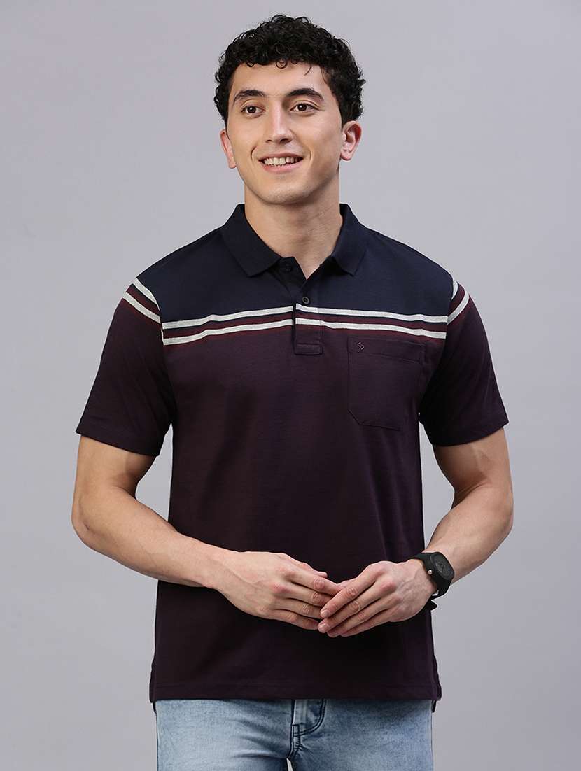 men color block short sleeve regular fit polo t-shirt - 21949245 -  Zoom Image - 0