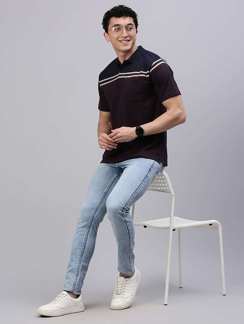 men color block short sleeve regular fit polo t-shirt - 21949245 - Standard Image - 3