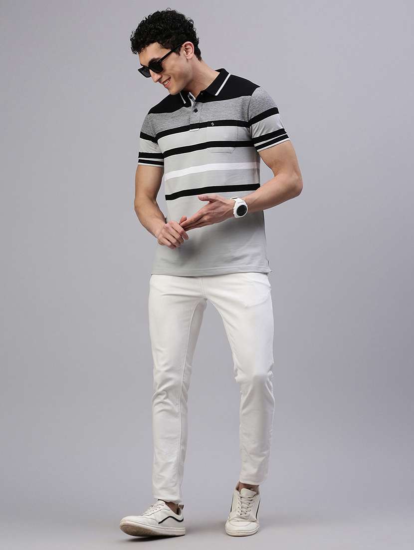 men striped short sleeve regular fit polo t-shirt - 21949249 -  Standard Image - 3