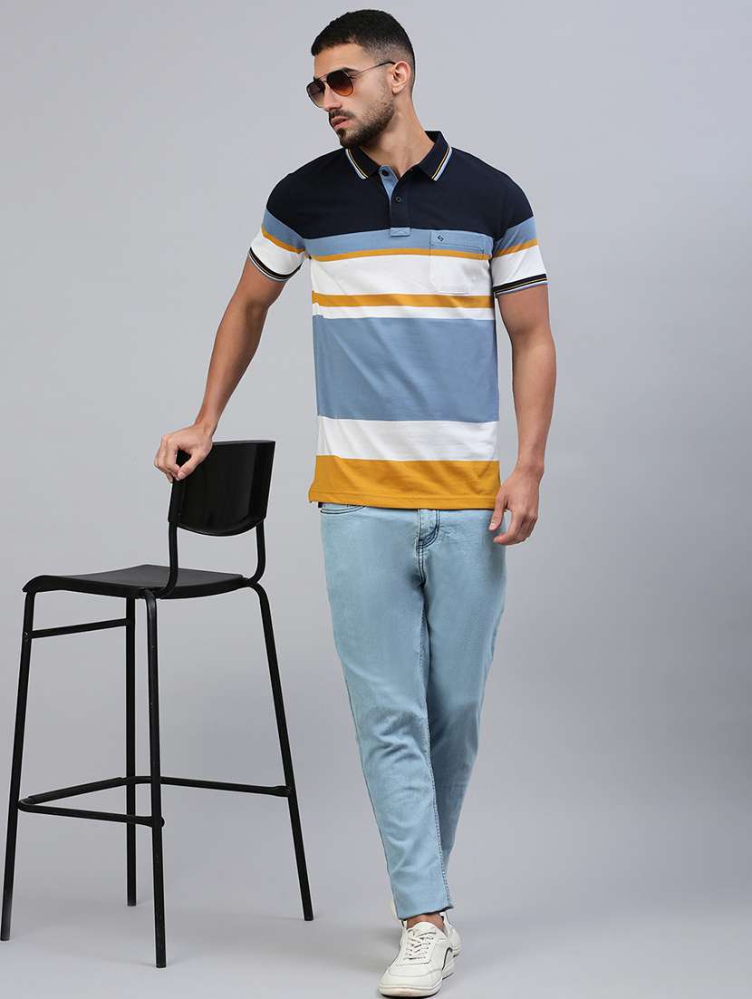 men color block short sleeve regular fit polo t-shirt - 21949250 -  Standard Image - 3