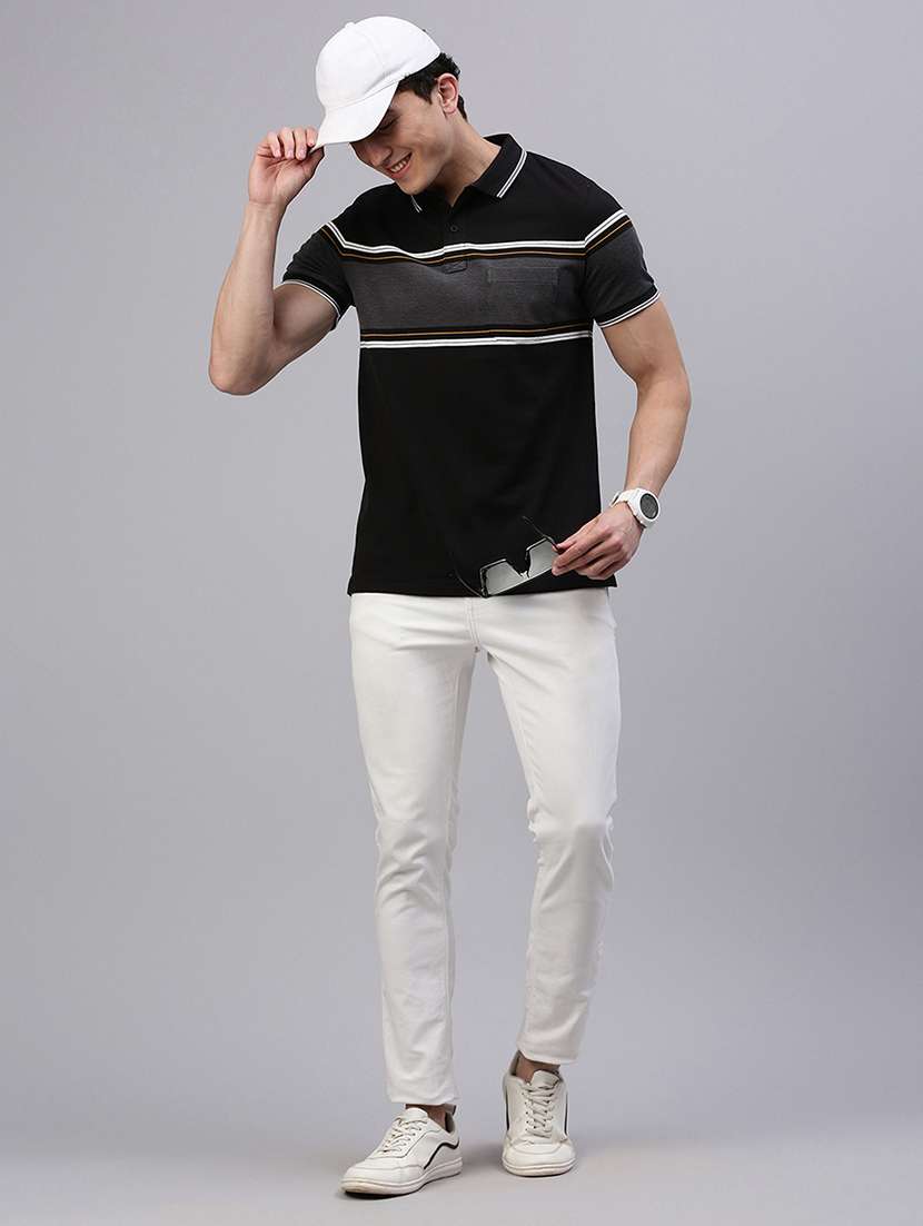 men color block short sleeve regular fit polo t-shirt - 21949254 -  Standard Image - 3