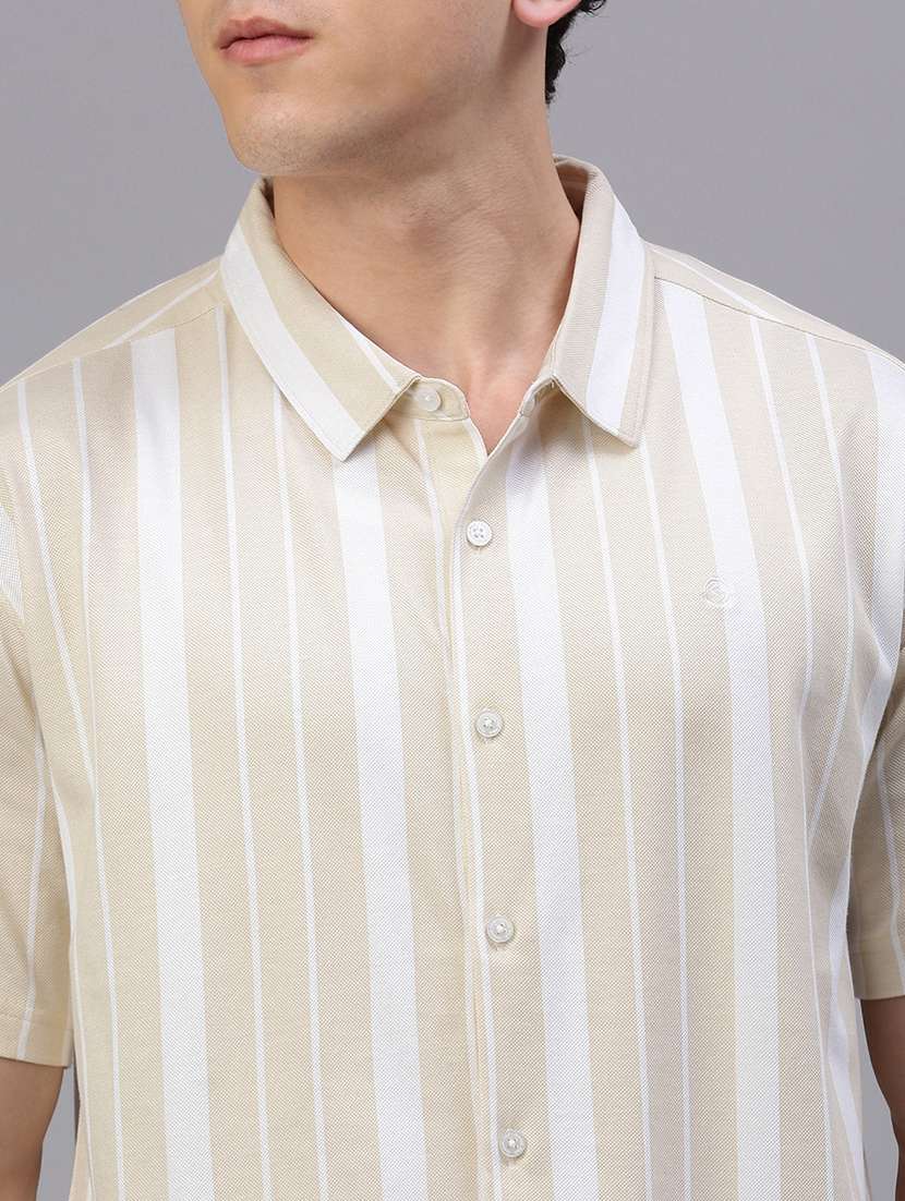 men striped short sleeve regular fit casual shirt - 21949256 -  Standard Image - 5
