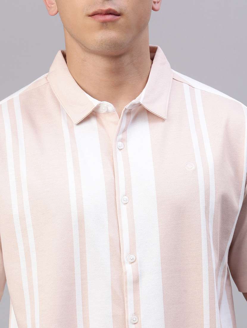 men striped short sleeve regular fit casual shirt - 21949257 -  Standard Image - 3