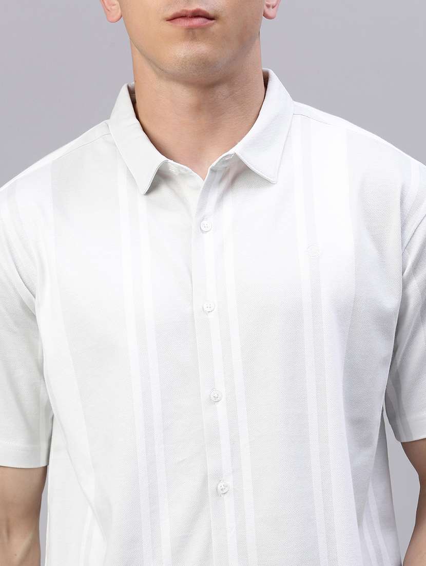 men striped short sleeve regular fit casual shirt - 21949258 -  Standard Image - 5