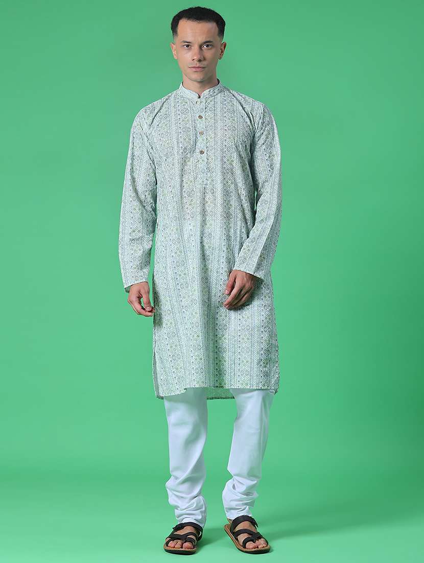 men long sleeve kurta and pyjama set