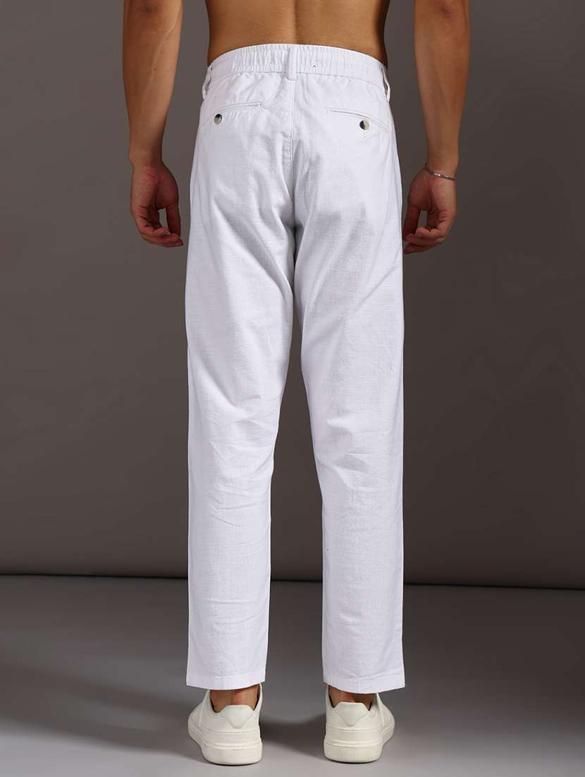 men solid mid rise chinos casual trouser - 21949382 -  Standard Image - 3