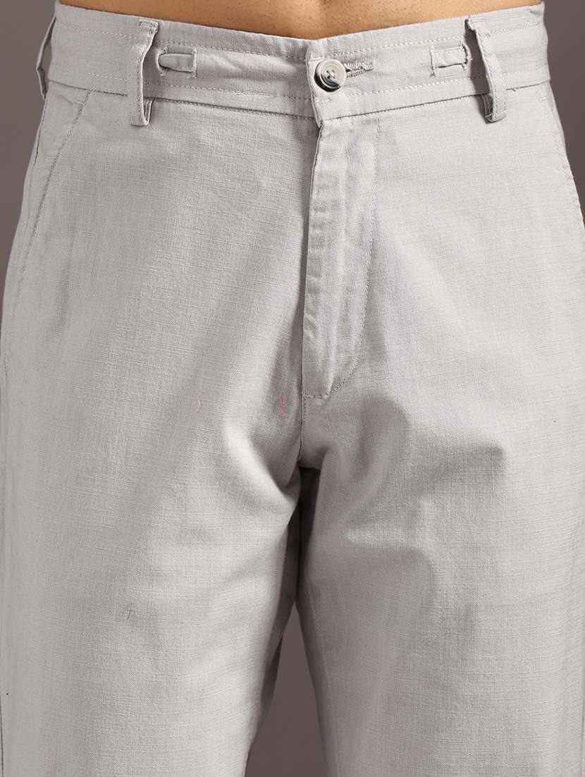 men solid mid rise chinos casual trouser - 21949383 -  Standard Image - 5