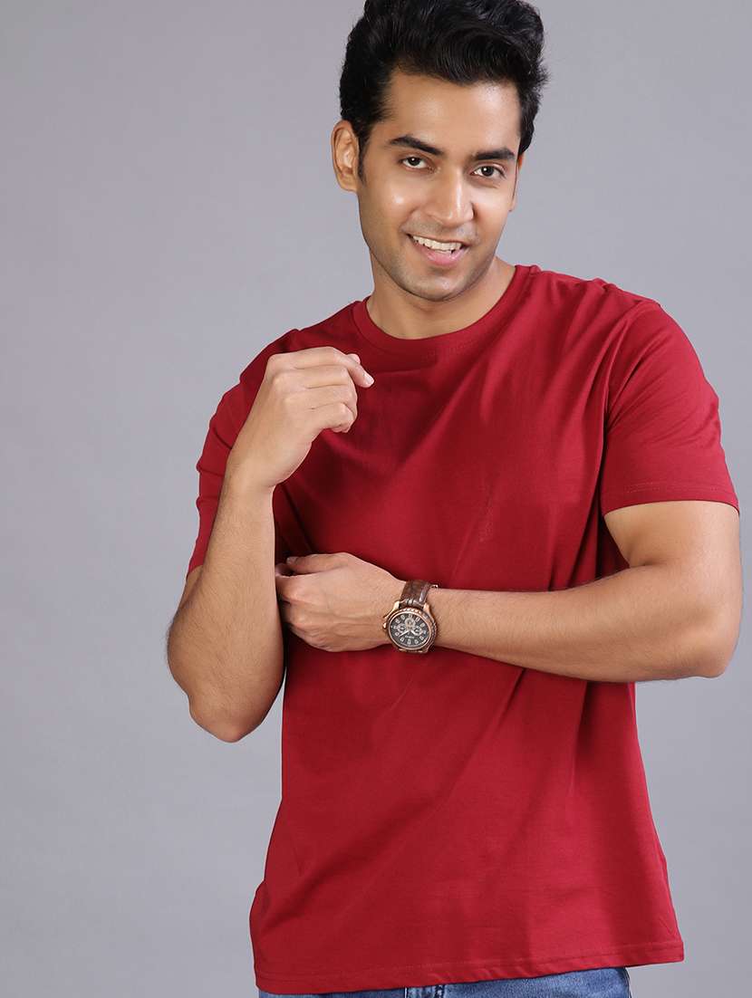 men solid short sleeve regular fit t-shirt - 21949398 -  Zoom Image - 0