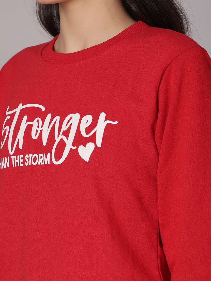 women chest print long sleeve sweatshirt - 21949418 - Standard Image - 3