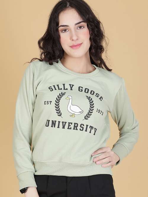 women front printed long sleeve sweatshirt - 21949426 -  Standard Image - 0