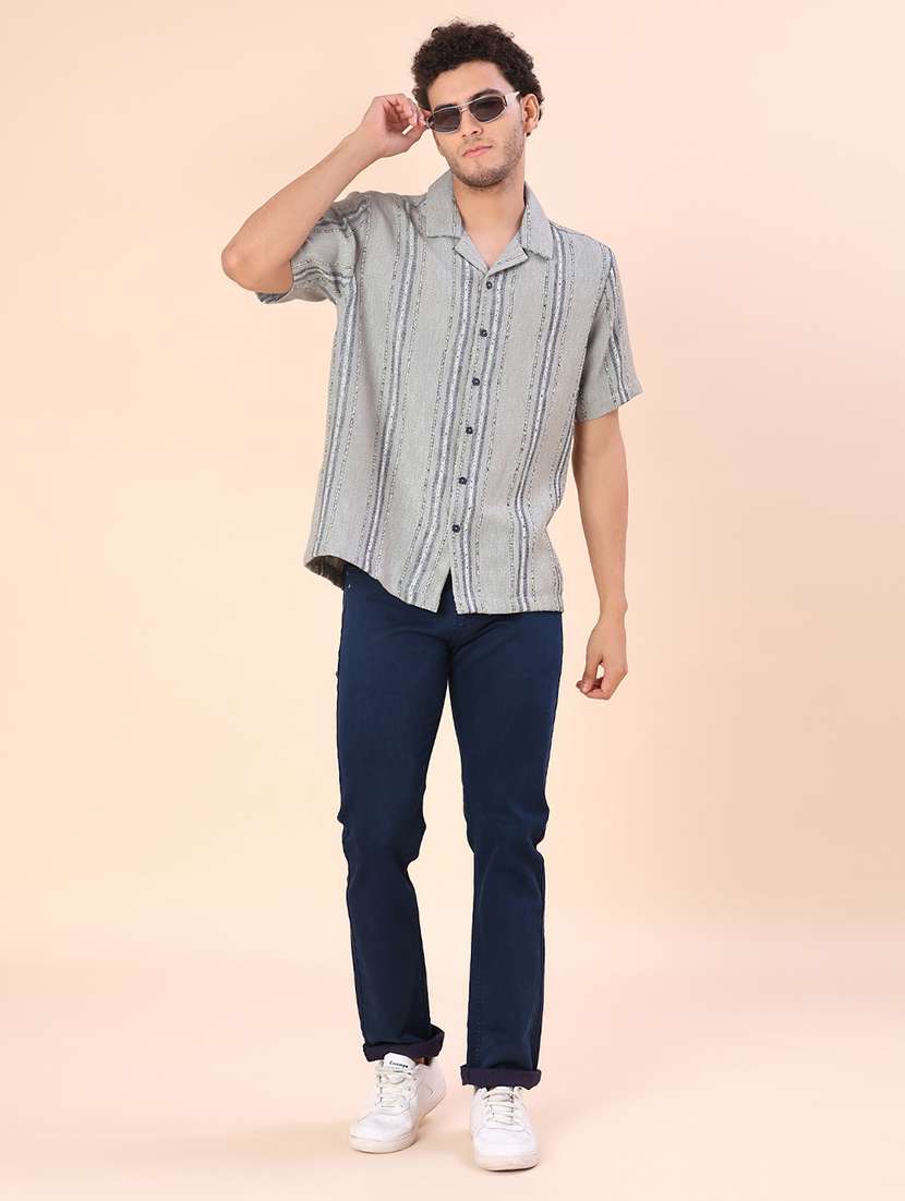 men striped short sleeve regular fit casual shirt - 21949445 -  Standard Image - 5