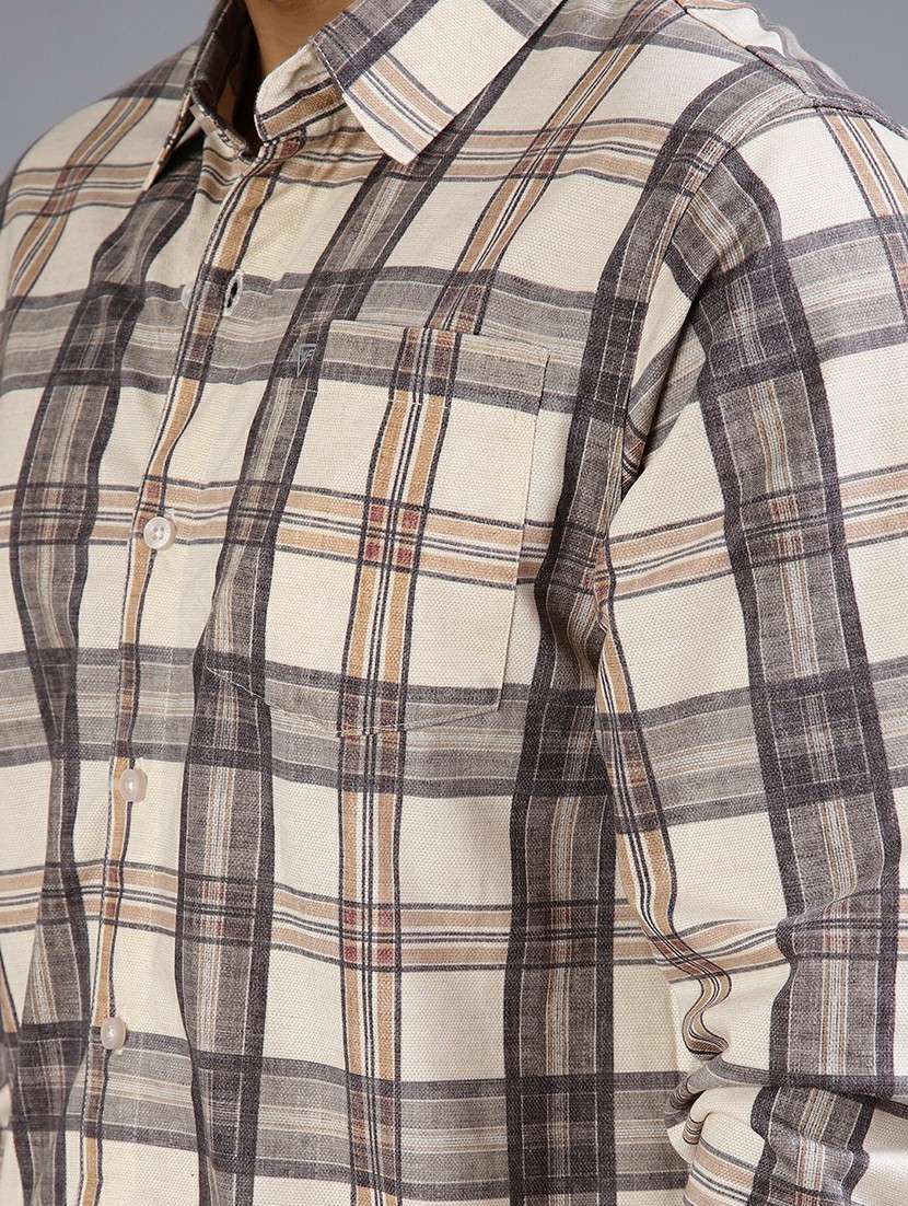 men checkered collared long sleeve shirt - 21949447 -  Standard Image - 5