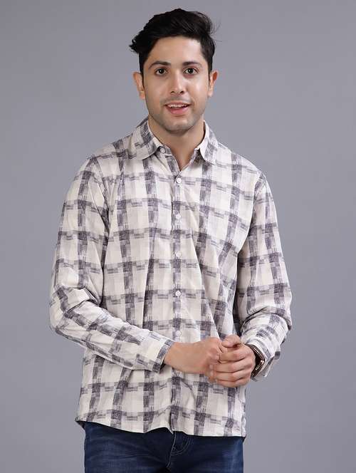 men checkered collared long sleeve shirt - 21949449 -  Standard Image - 0