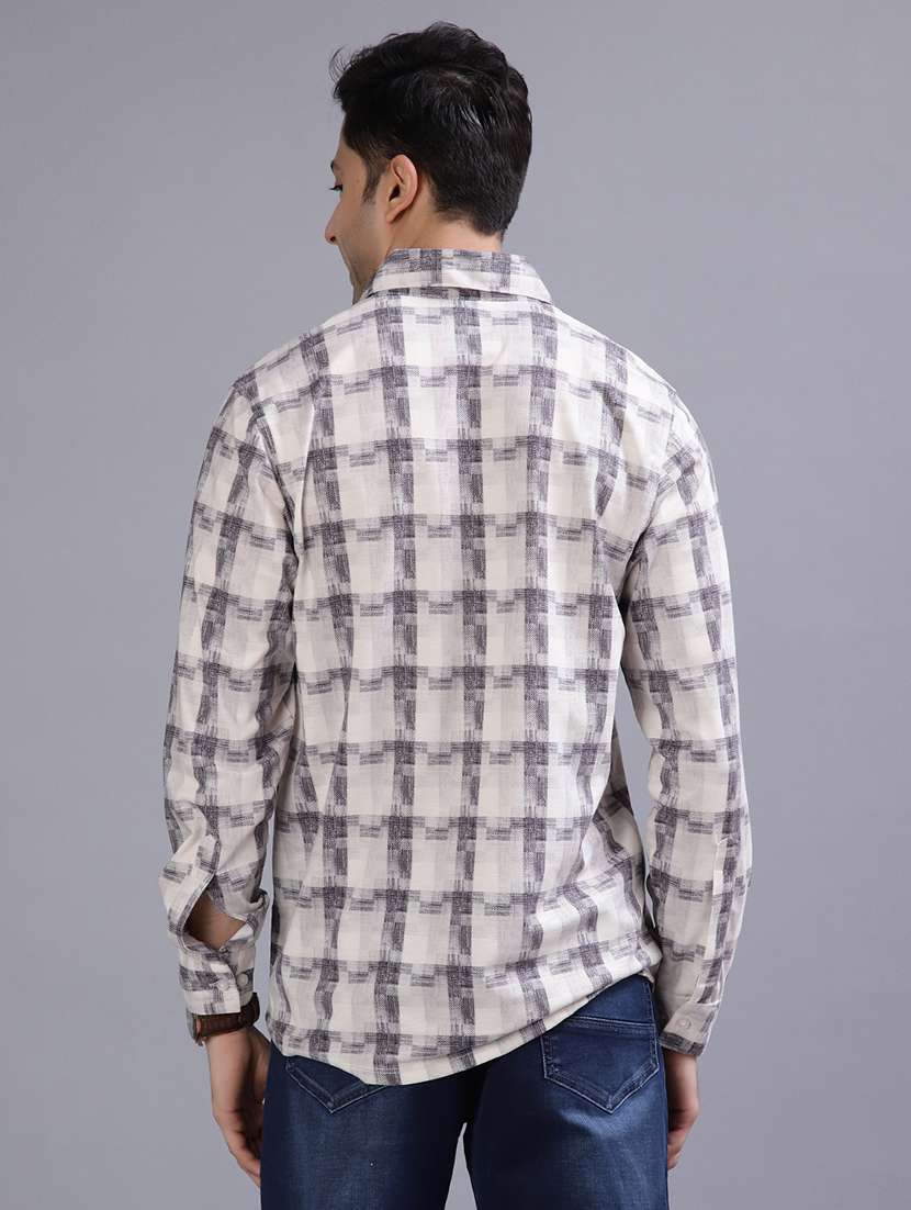 men checkered collared long sleeve shirt - 21949449 -  Standard Image - 3