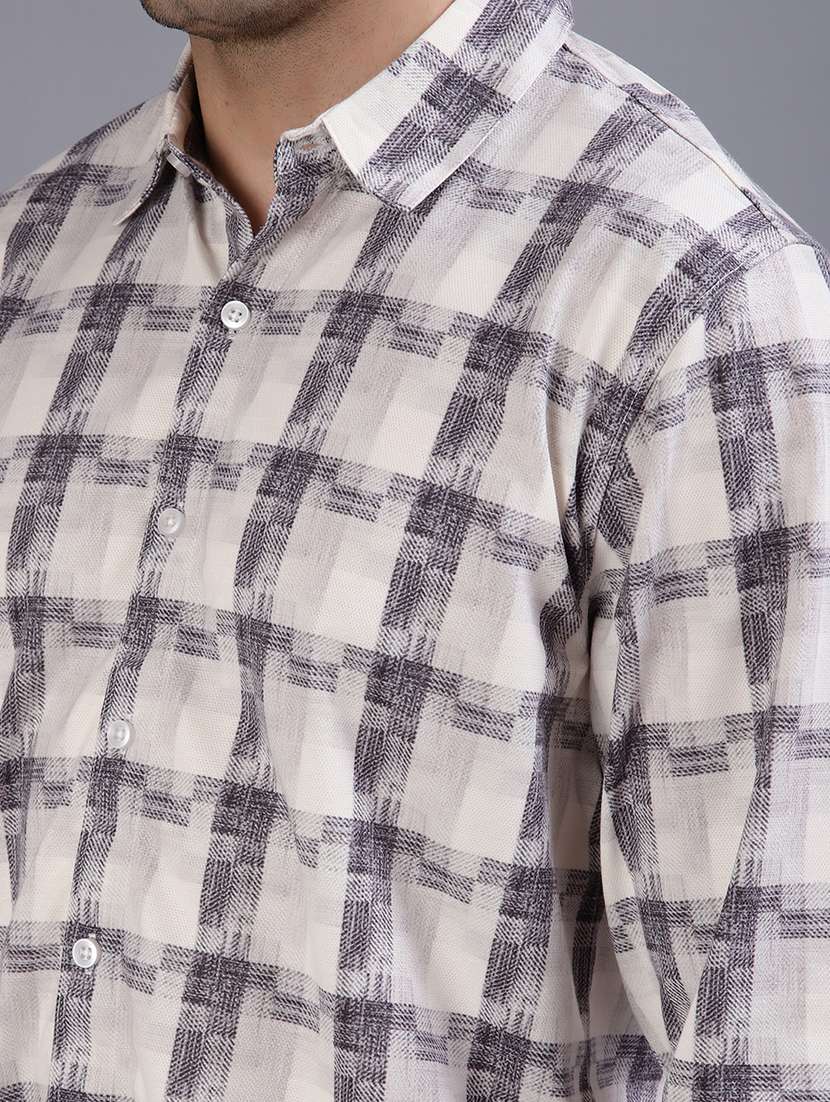 men checkered collared long sleeve shirt - 21949449 -  Standard Image - 5