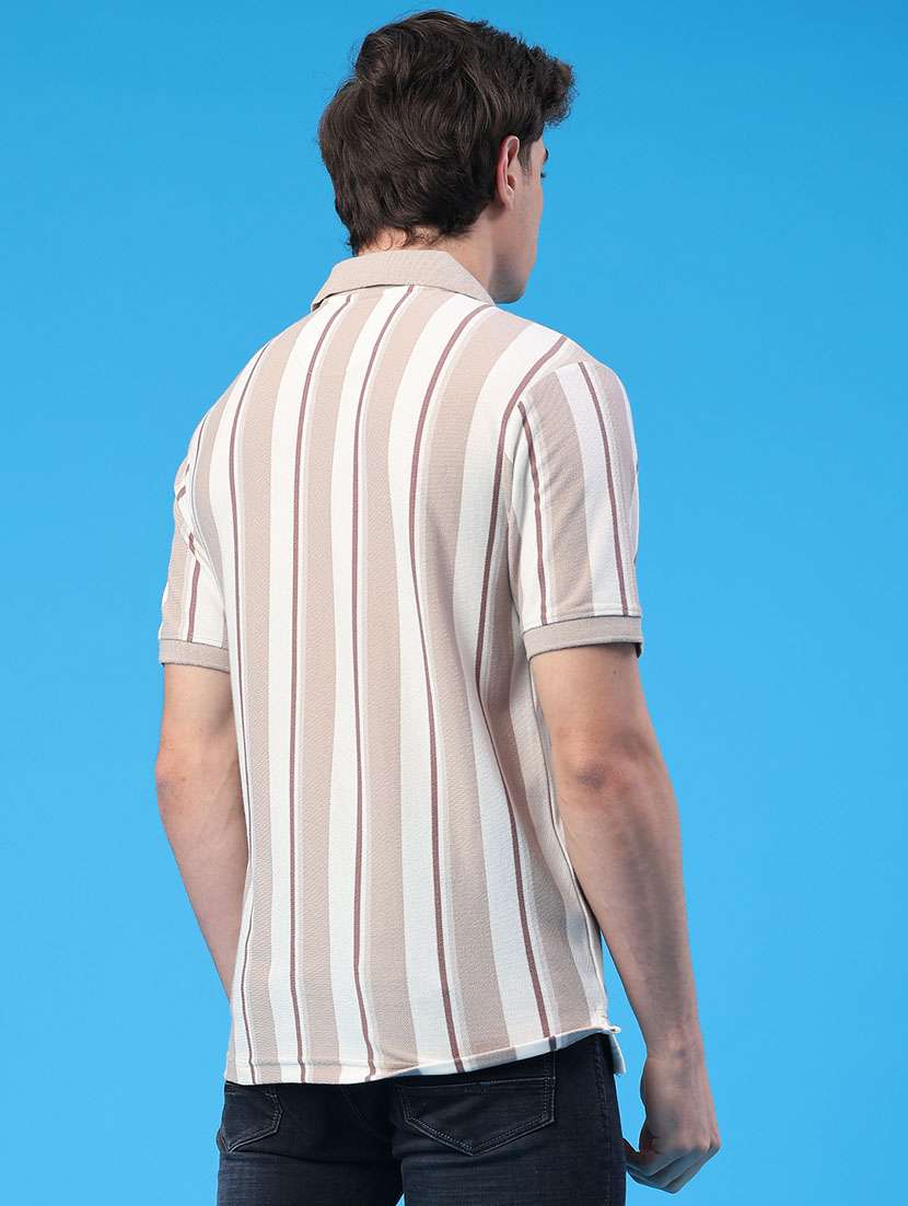 men striped short sleeve regular fit polo t-shirt - 21949493 -  Standard Image - 3
