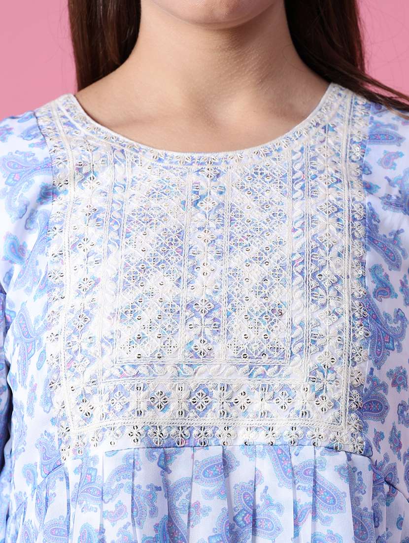 women printed three quarter sleeve kurti - 21949531 -  Standard Image - 5